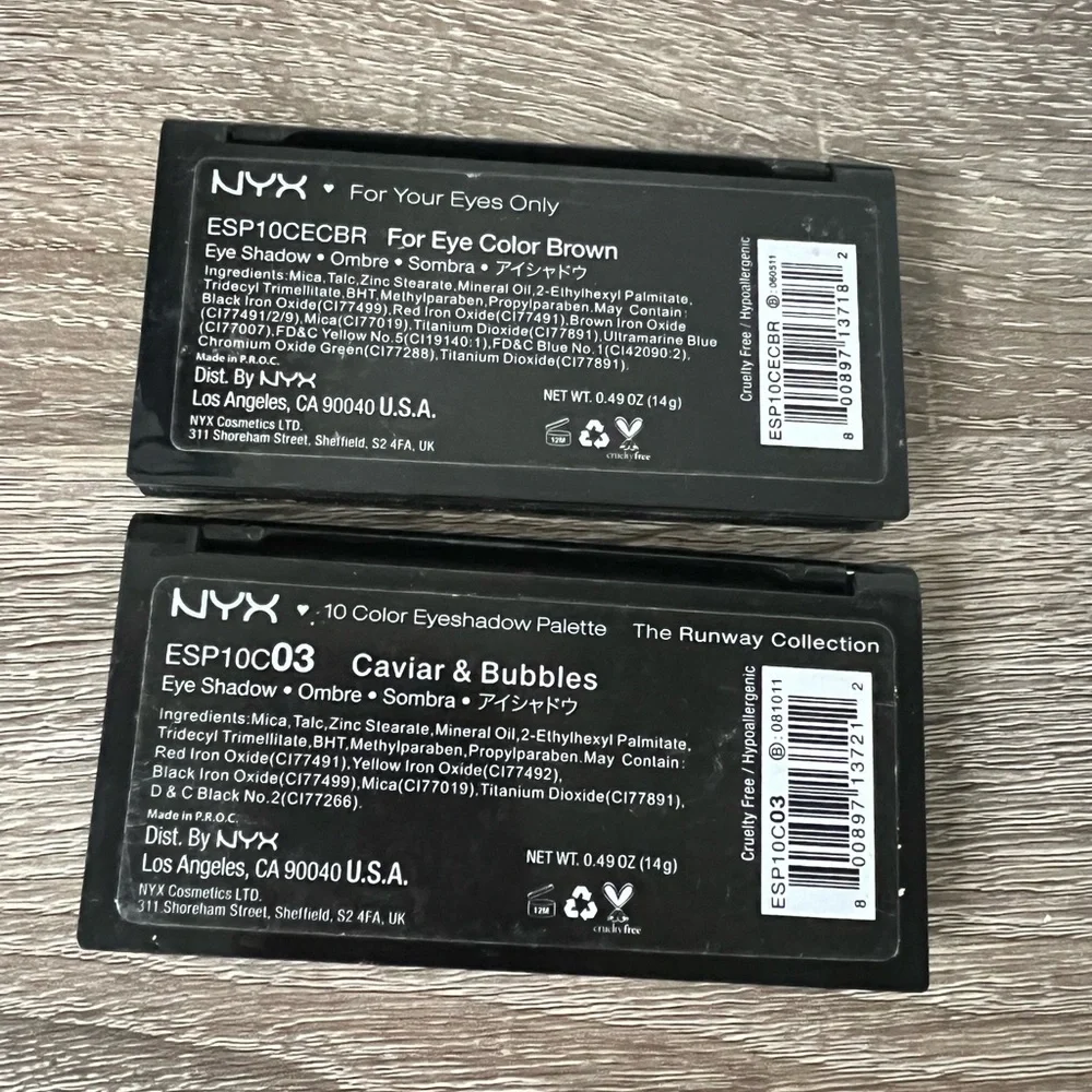 BUNDLE NYX Eyeshadow Palette Mysterious Brown Runway Collection Caviar Bubbles
